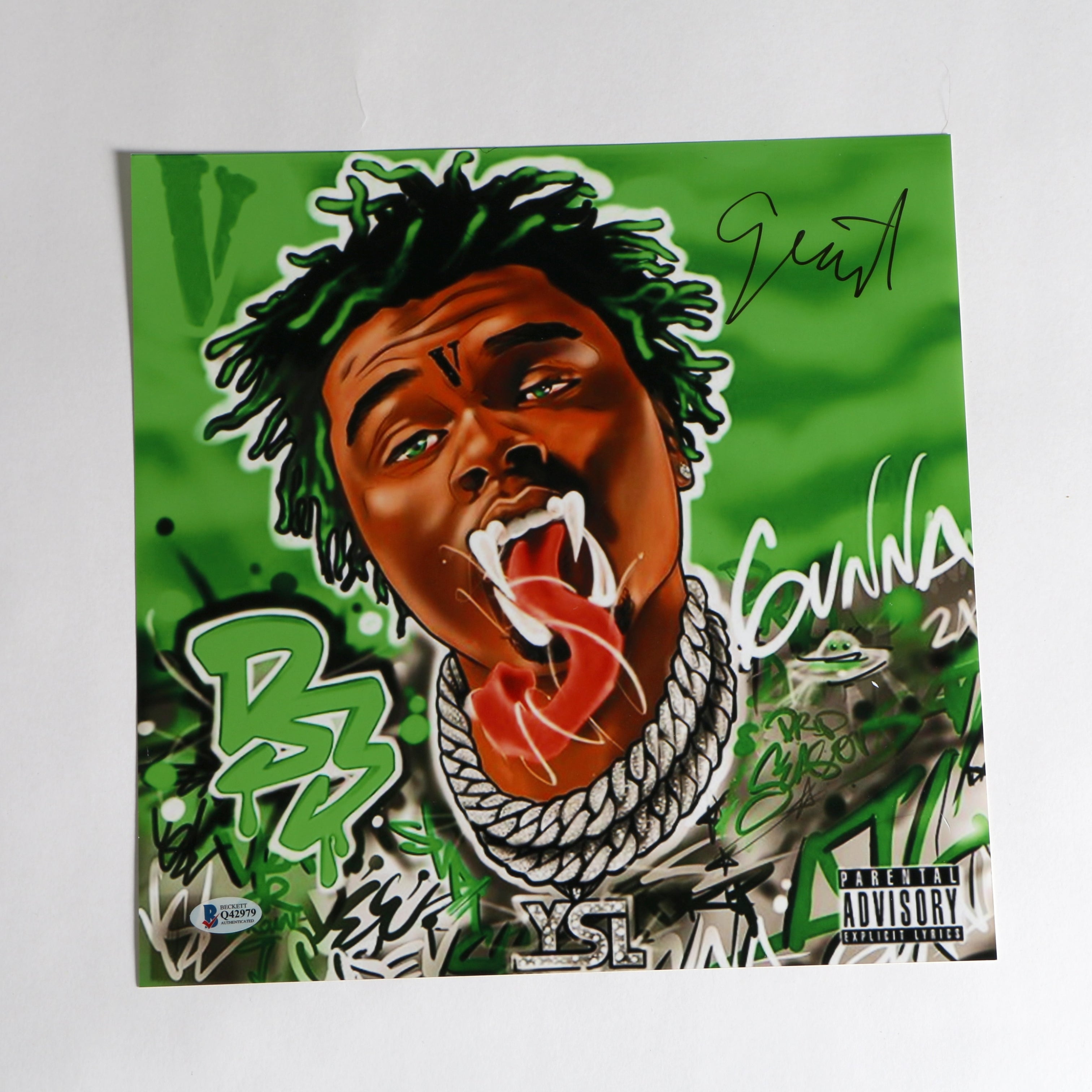 Gunna Signed Vinyl Photo 20x20 Drip Season 3 Beckett COA