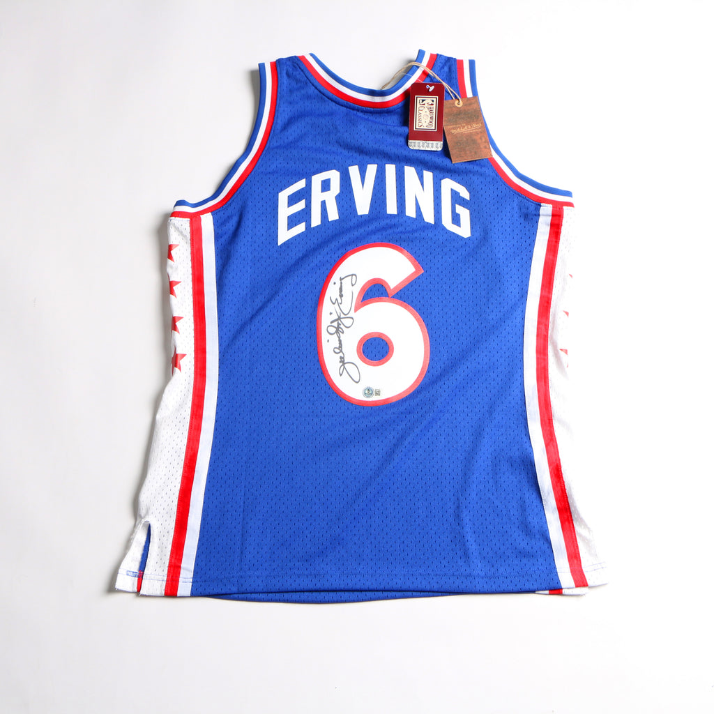Julius Erving Signed Jersey Philadelphia 76ers Mitchell & Ness Dr. J Signed Beckett