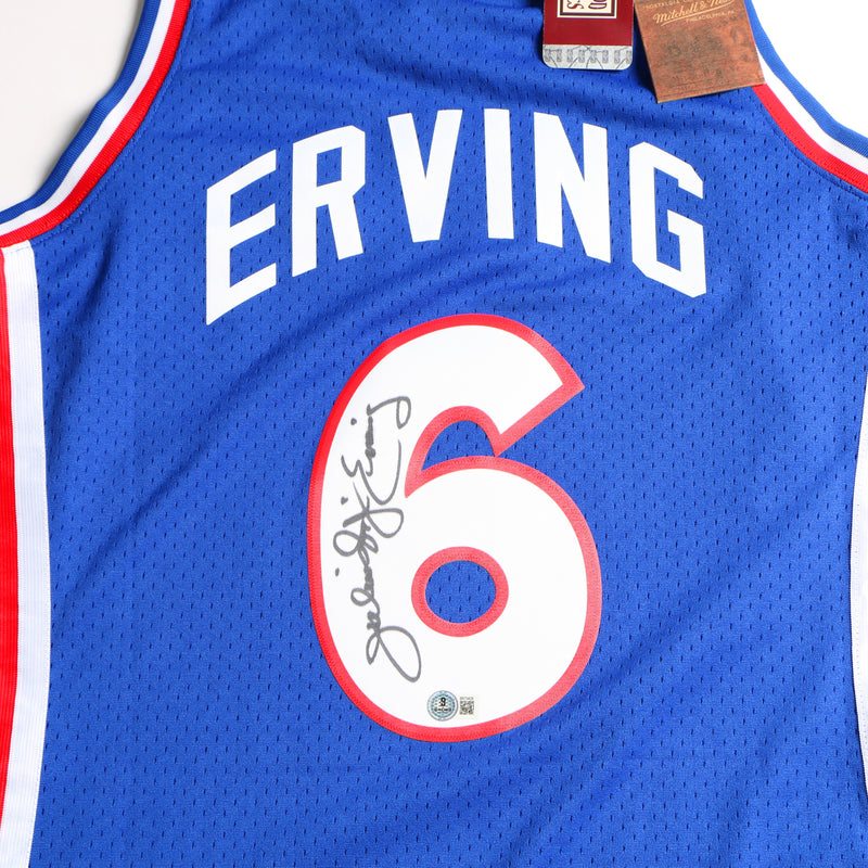 Julius Erving Signed Jersey Philadelphia 76ers Mitchell & Ness Dr. J Signed Beckett