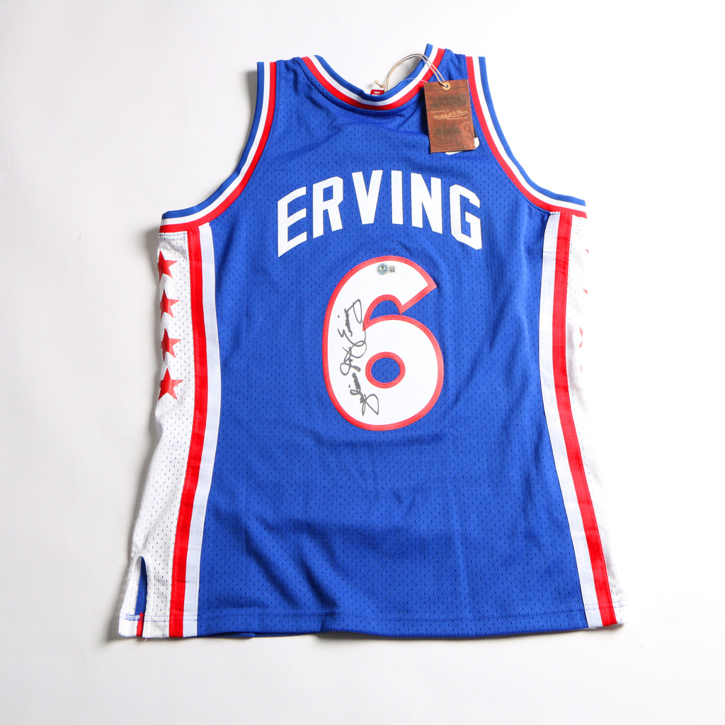 Julius Erving Signed Jersey Philadelphia 76ers Mitchell & Ness Dr. J Signed Beckett