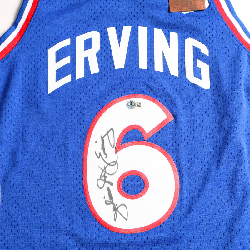 Julius Erving Signed Jersey Philadelphia 76ers Mitchell & Ness Dr. J Signed Beckett