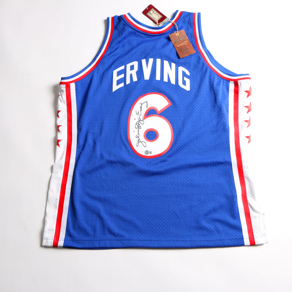 Julius Erving Signed Jersey Philadelphia 76ers Mitchell & Ness Dr. J Signed Beckett