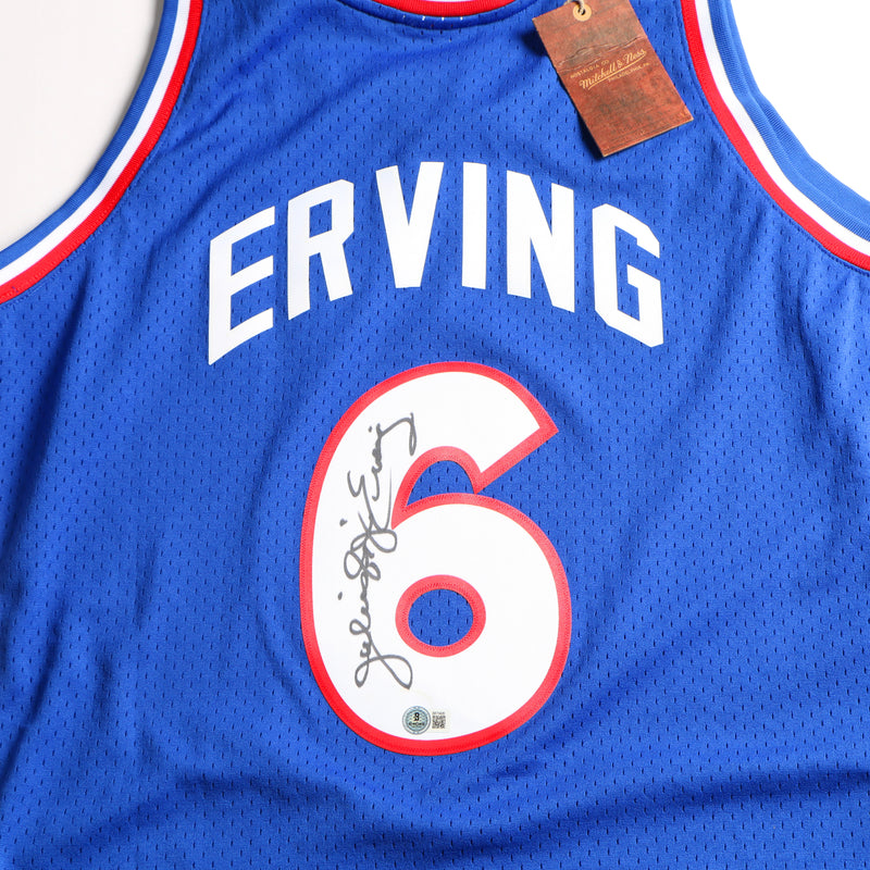 Julius Erving Signed Jersey Philadelphia 76ers Mitchell & Ness Dr. J Signed Beckett