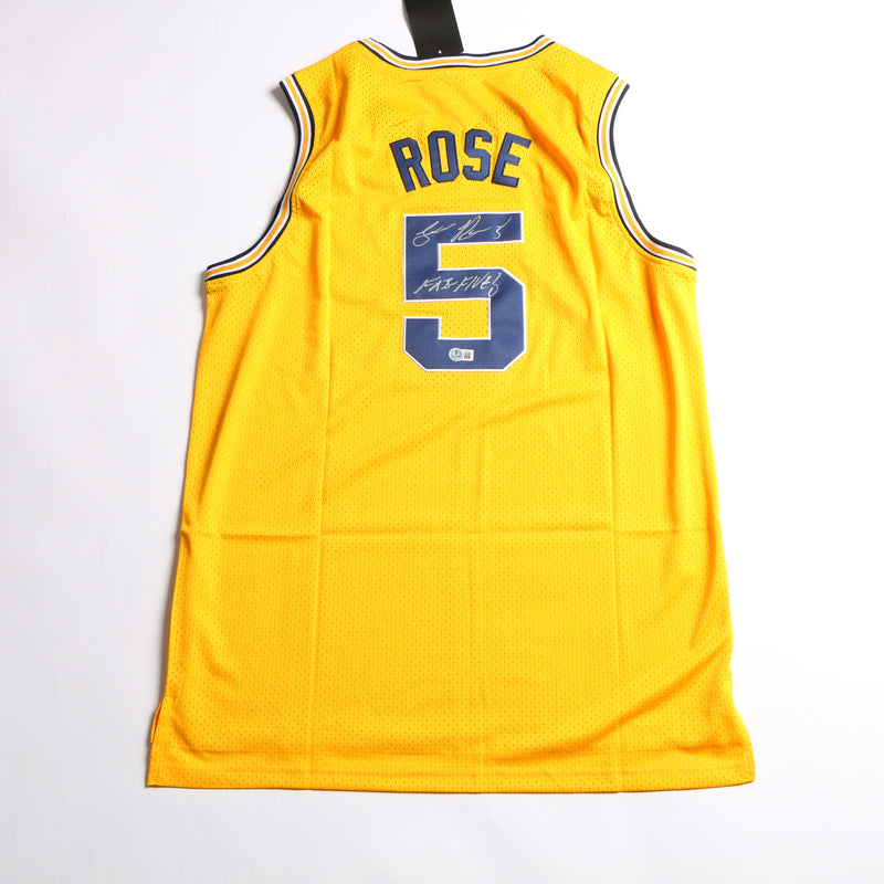 Jalen Rose Signed Jersey Michigan Wolverines Beckett COA