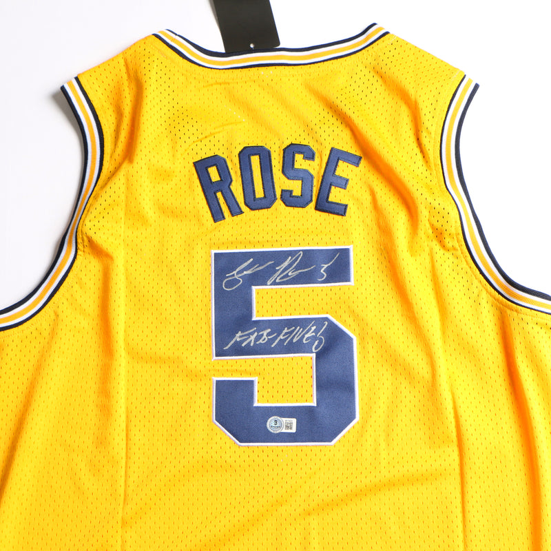Jalen Rose Signed Jersey Michigan Wolverines Beckett COA