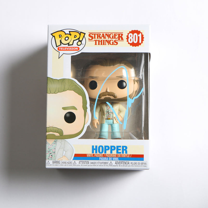 David Harbour Signed Funko Pop #801 Hopper Stranger Things – Beckett COA