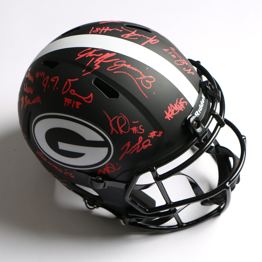 2021 National Champs Helmet Team Signed Eclipse Speed Rep Georgia Bulldogs BAS