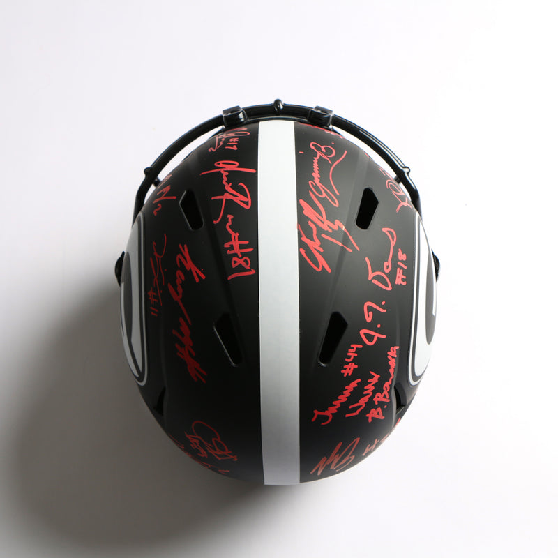 2021 National Champs Helmet Team Signed Eclipse Speed Rep Georgia Bulldogs BAS