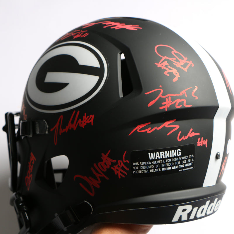 2021 National Champs Helmet Team Signed Eclipse Speed Rep Georgia Bulldogs BAS