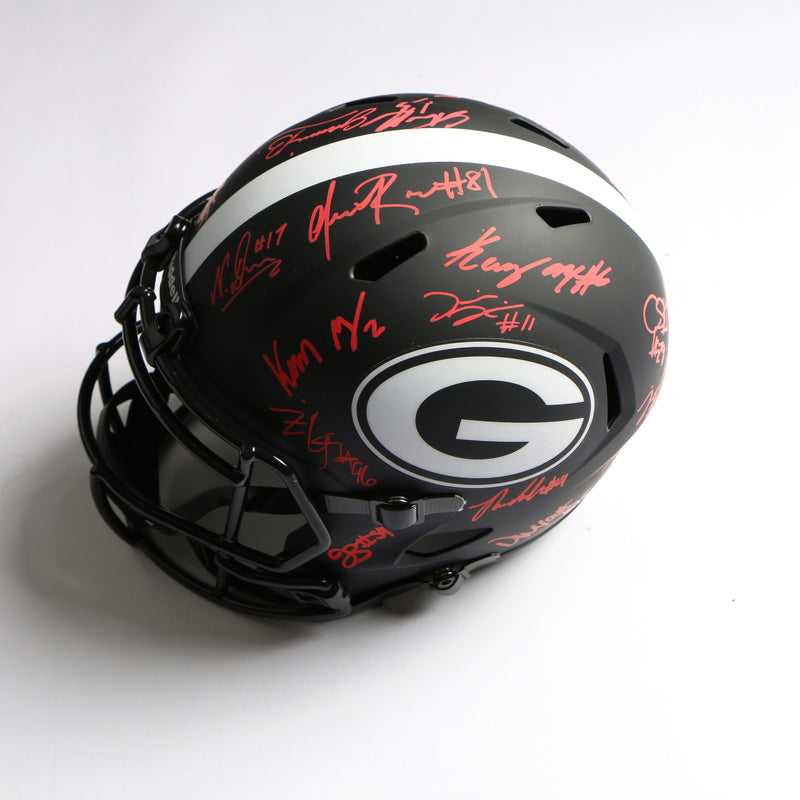 2021 National Champs Helmet Team Signed Eclipse Speed Rep Georgia Bulldogs BAS