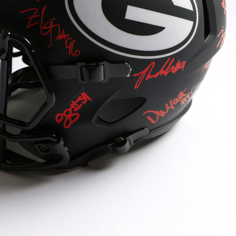2021 National Champs Helmet Team Signed Eclipse Speed Rep Georgia Bulldogs BAS