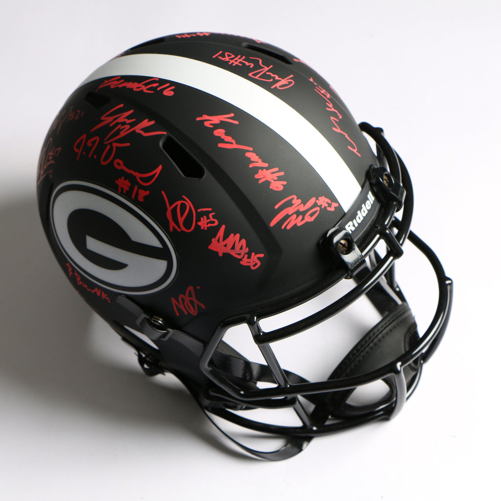 2021 National Champs Helmet Team Signed Eclipse Speed Rep Georgia Bulldogs BAS AB64208
