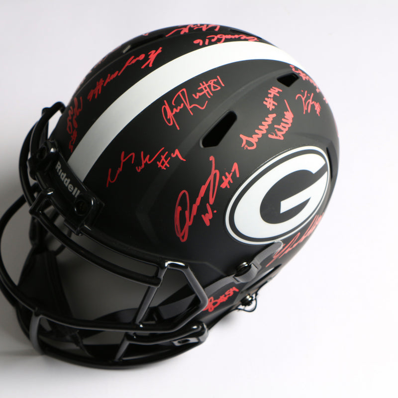 2021 National Champs Helmet Team Signed Eclipse Speed Rep Georgia Bulldogs BAS AB64208