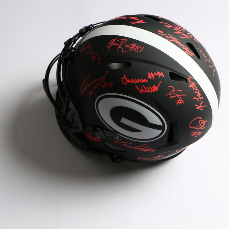 2021 National Champs Helmet Team Signed Eclipse Speed Rep Georgia Bulldogs BAS AB64208
