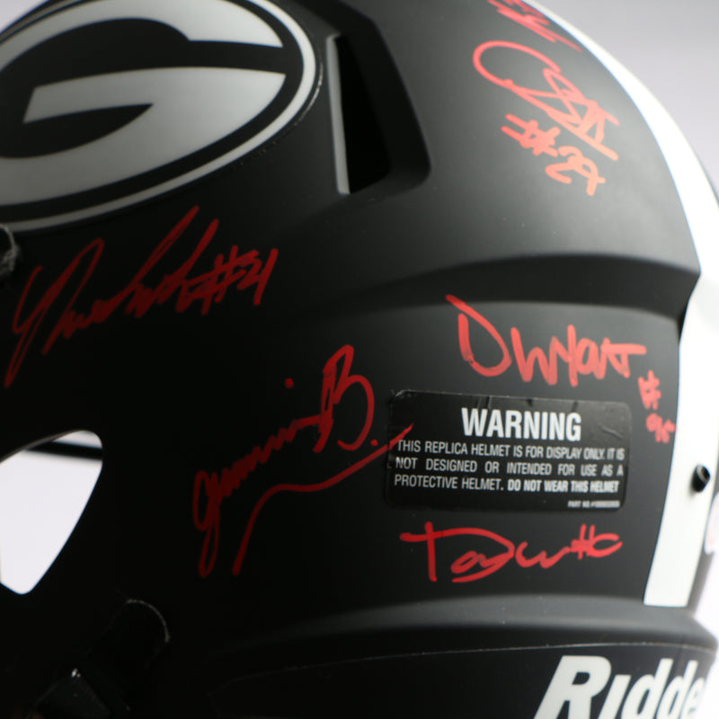2021 National Champs Helmet Team Signed Eclipse Speed Rep Georgia Bulldogs BAS AB64208