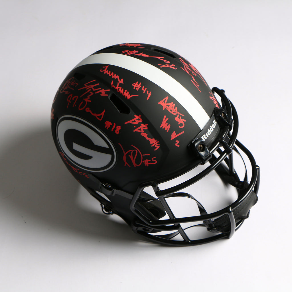 2021 National Champs Helmet Team Signed Eclipse Speed Rep Georgia Bulldogs BAS WJ73626