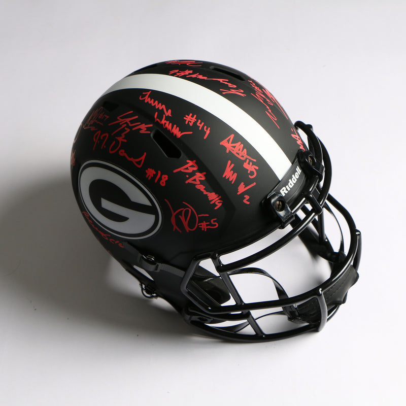 2021 National Champs Helmet Team Signed Eclipse Speed Rep Georgia Bulldogs BAS WJ73626