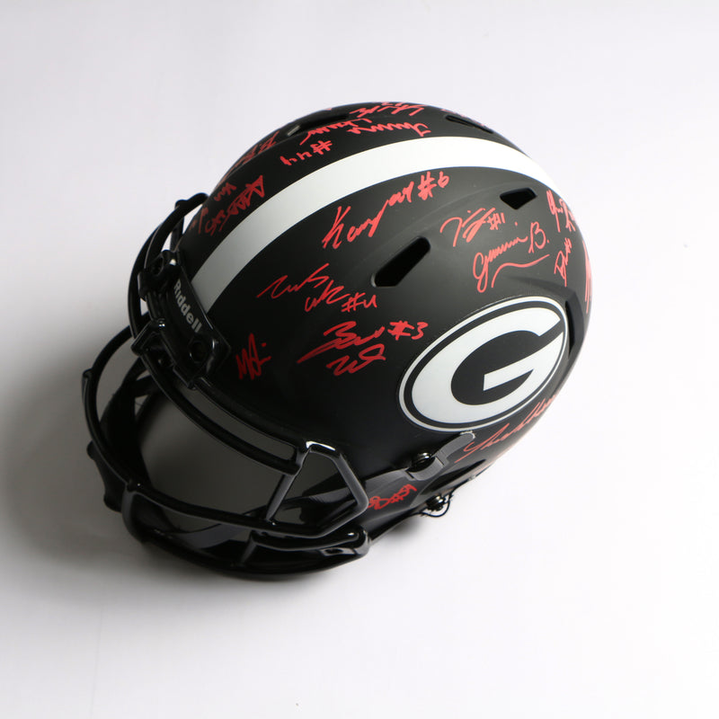 2021 National Champs Helmet Team Signed Eclipse Speed Rep Georgia Bulldogs BAS WJ73626
