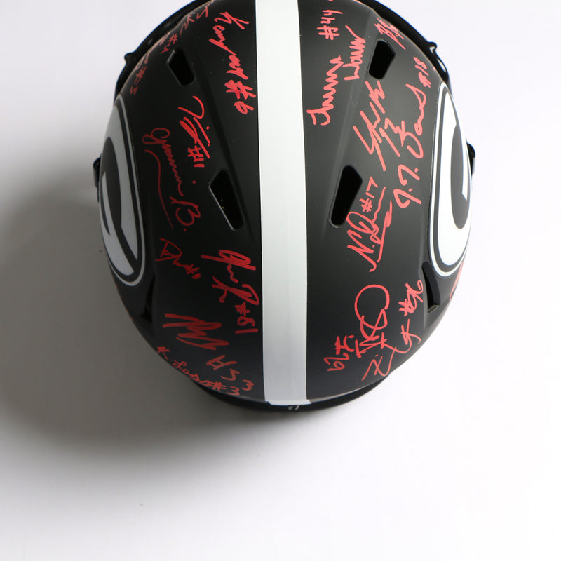 2021 National Champs Helmet Team Signed Eclipse Speed Rep Georgia Bulldogs BAS WJ73626