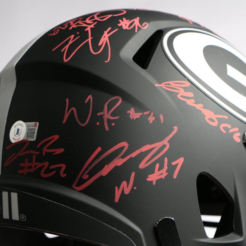 2021 National Champs Helmet Team Signed Eclipse Speed Rep Georgia Bulldogs BAS WJ73626