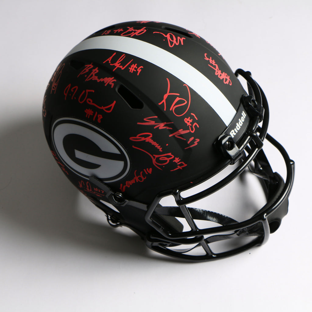 2021 National Champs Helmet Team Signed Eclipse Speed Rep Georgia Bulldogs BAS AB64211*