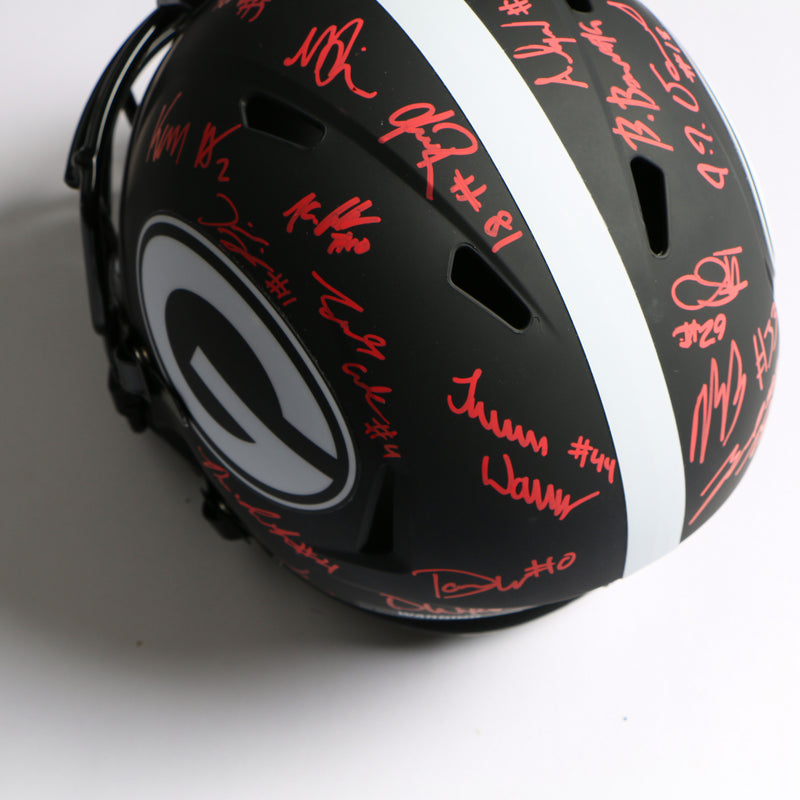 2021 National Champs Helmet Team Signed Eclipse Speed Rep Georgia Bulldogs BAS AB64211*
