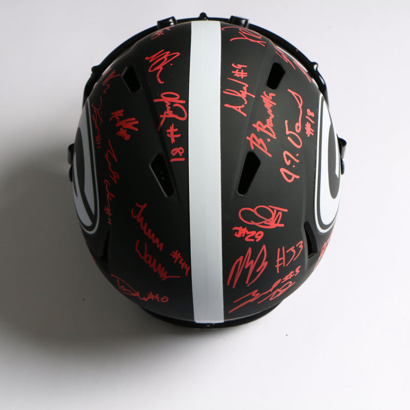 2021 National Champs Helmet Team Signed Eclipse Speed Rep Georgia Bulldogs BAS AB64211*