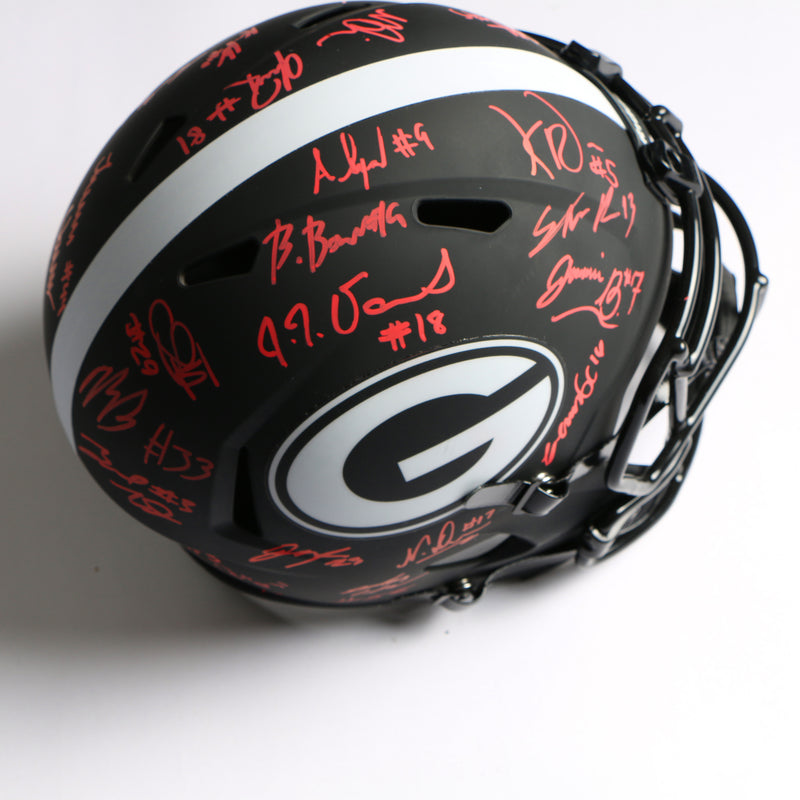 2021 National Champs Helmet Team Signed Eclipse Speed Rep Georgia Bulldogs BAS AB64211*