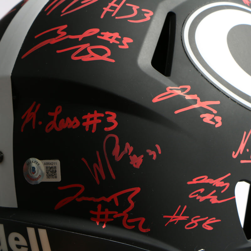 2021 National Champs Helmet Team Signed Eclipse Speed Rep Georgia Bulldogs BAS AB64211*