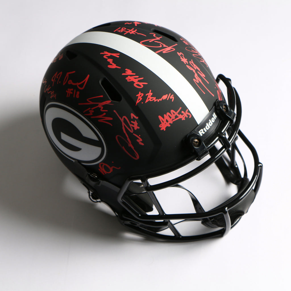 2021 National Champs Helmet Team Signed Eclipse Speed Rep Georgia Bulldogs BAS AB64199