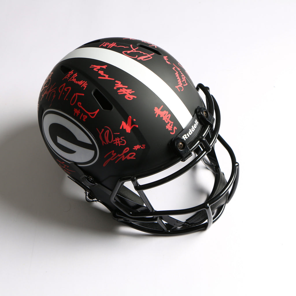 2021 National Champs Helmet Team Signed Eclipse Speed Rep Georgia Bulldogs BAS AB64200*