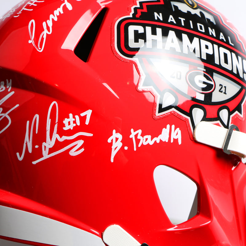 2021 National Champs Highlights Team Signed Helmet National Championship Stetson Ringo Pickens Georgia Bulldogs BAS AB64241