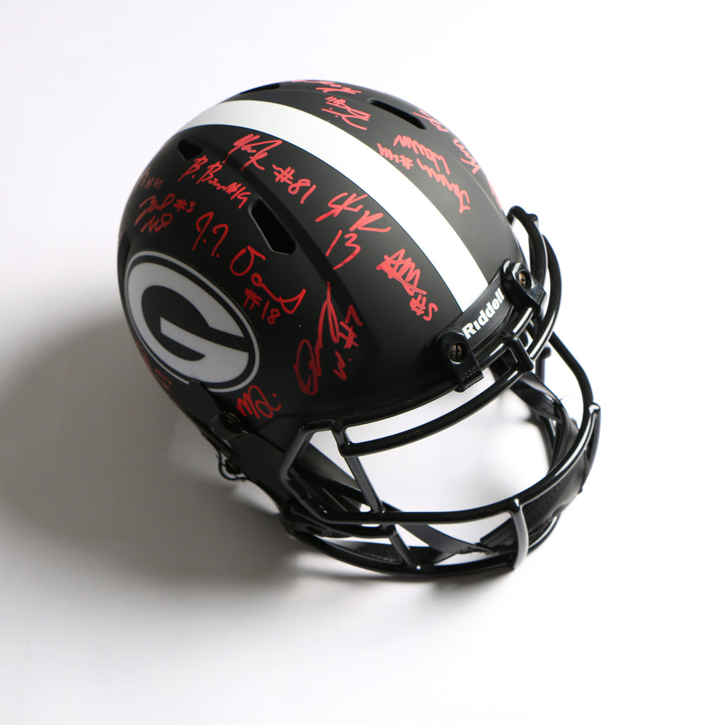2021 National Champs Helmet Team Signed Eclipse Speed Rep Georgia Bulldogs BAS AB64189