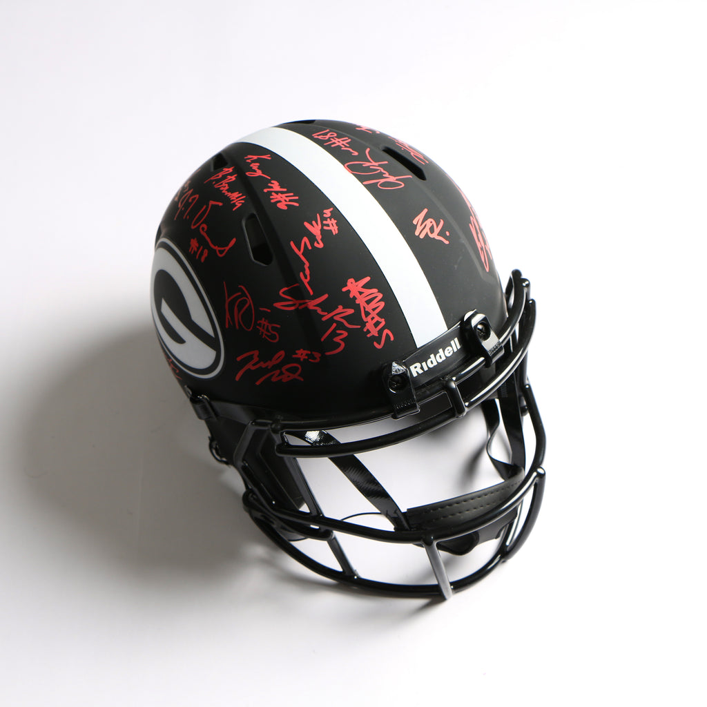 2021 National Champs Helmet Team Signed Eclipse Speed Rep Georgia Bulldogs BAS AB64196