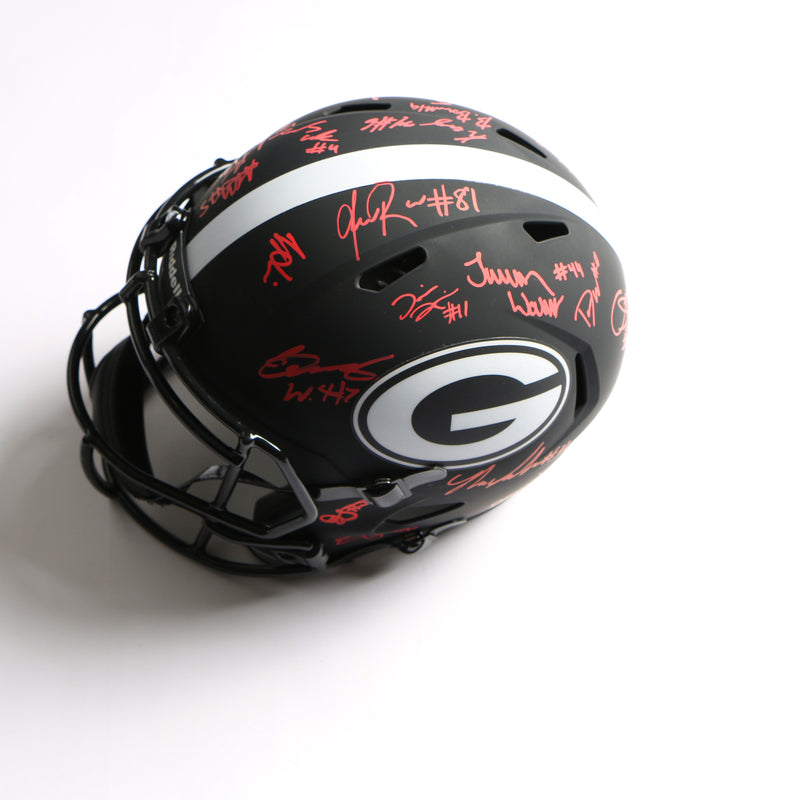 2021 National Champs Helmet Team Signed Eclipse Speed Rep Georgia Bulldogs BAS AB64196