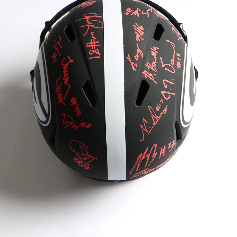2021 National Champs Helmet Team Signed Eclipse Speed Rep Georgia Bulldogs BAS AB64196