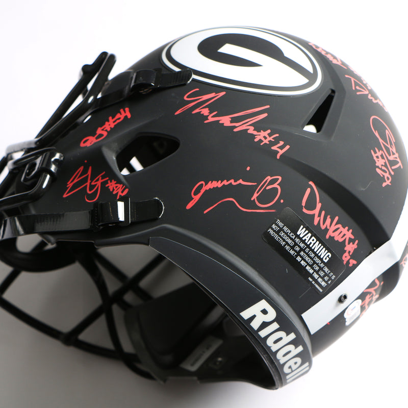 2021 National Champs Helmet Team Signed Eclipse Speed Rep Georgia Bulldogs BAS AB64196