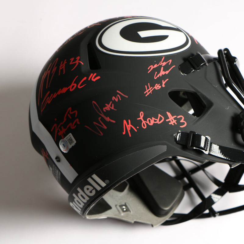 2021 National Champs Helmet Team Signed Eclipse Speed Rep Georgia Bulldogs BAS AB64196