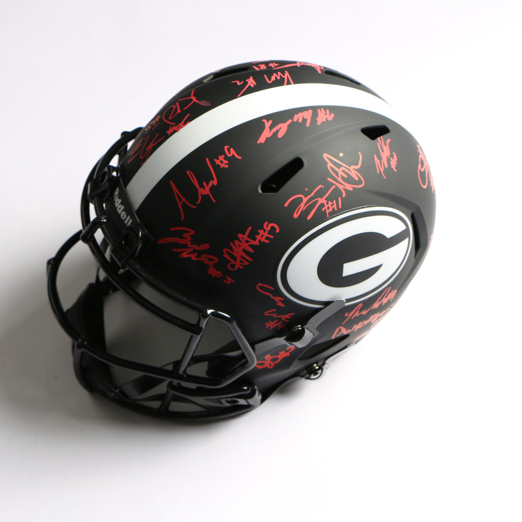 2021 National Champs Helmet Team Signed Eclipse Speed Rep Georgia Bulldogs BAS AB64192