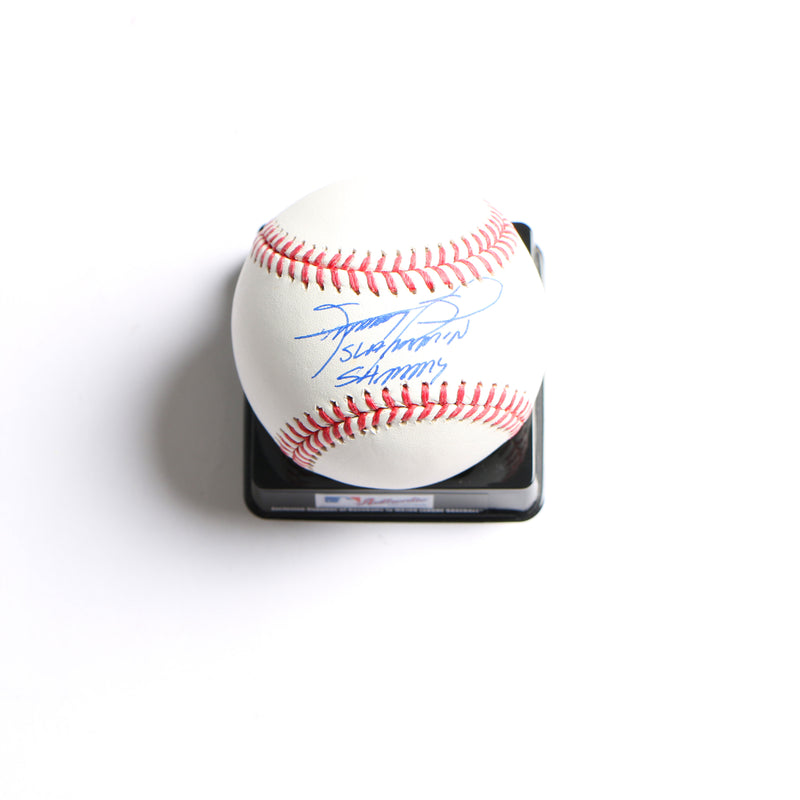 Sammy Sosa Signed Baseball Inscribed "Slammin Sammy" – Beckett COA