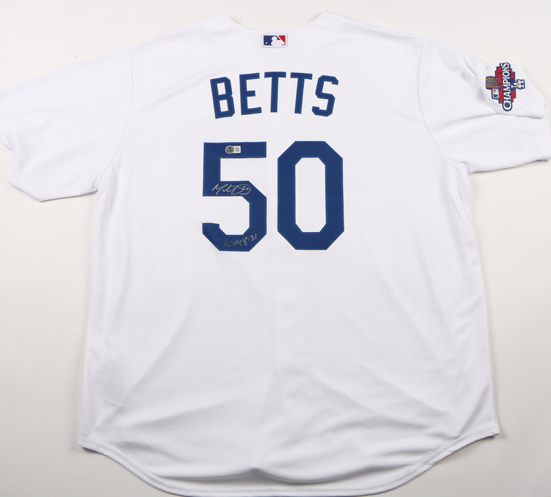 Mookie Betts Signed Jersey Los Angeles Dodgers World Series Champs Beckett COA