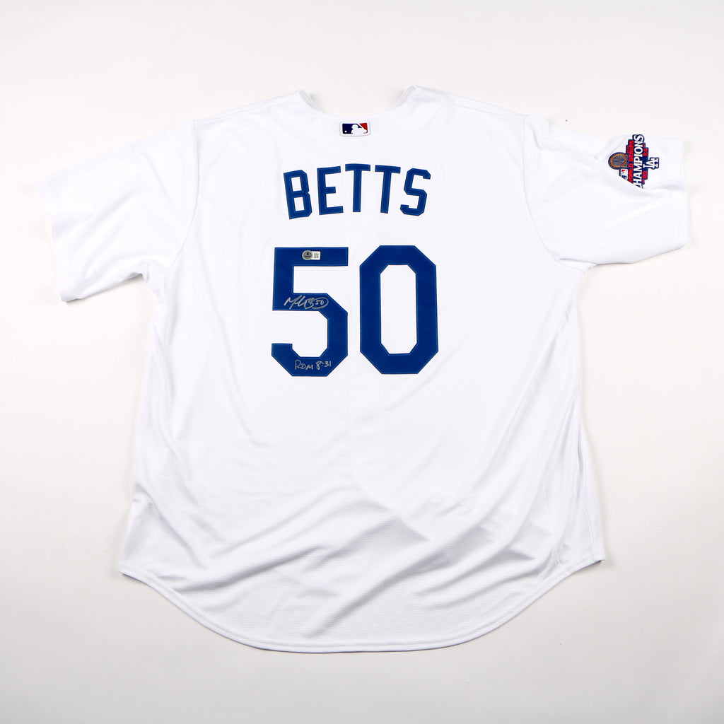 Mookie Betts Signed Jersey Los Angeles Dodgers World Series Champs Beckett COA