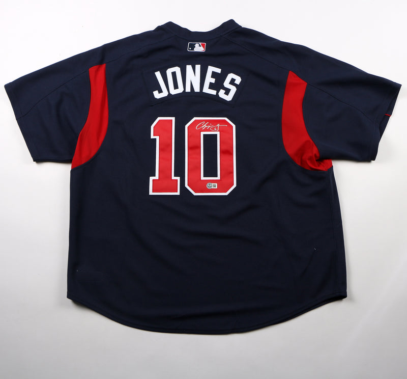 Chipper Jones Signed Jersey Atlanta Braves HOF Mitchell & Ness Beckett
