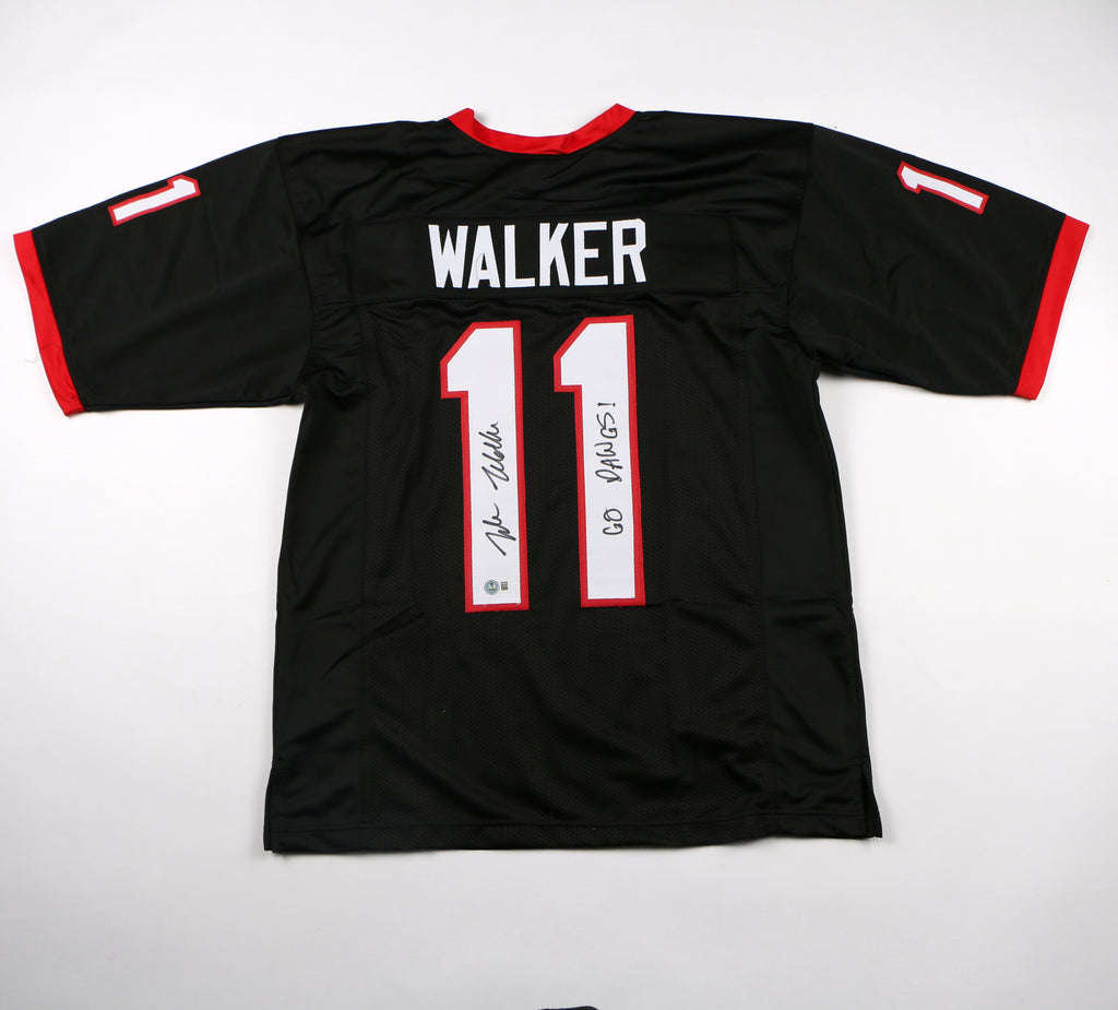 Jalon Walker Signed Jersey Black Georgia Bulldogs Falcons Beckett