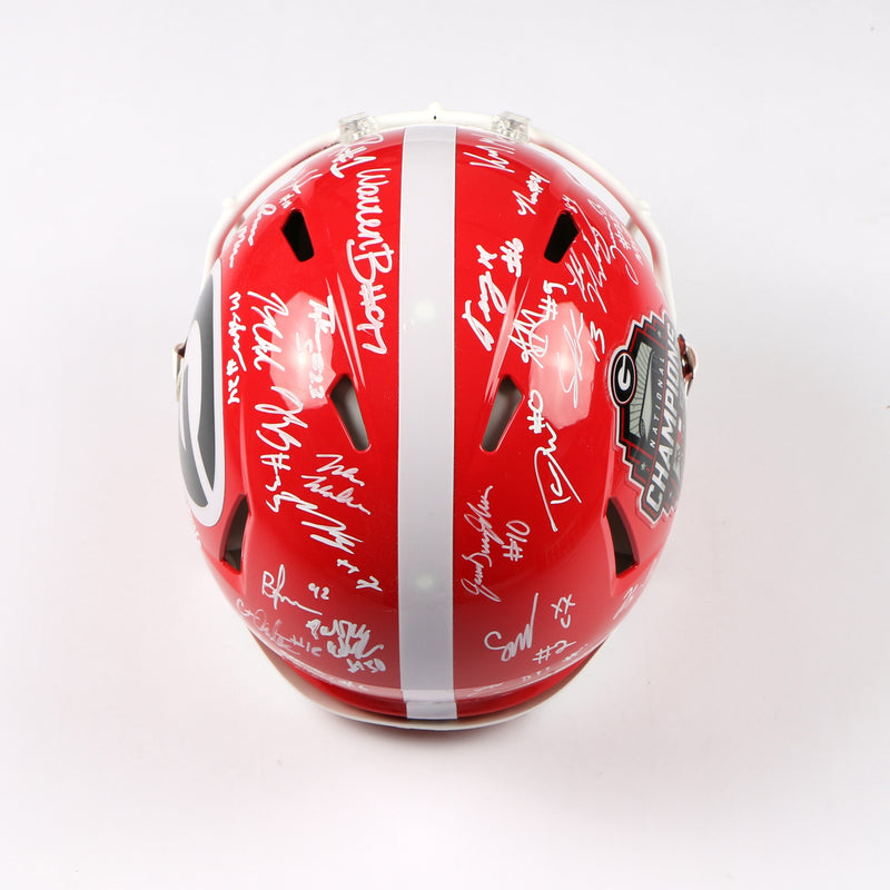 Georgia Bulldogs 2022 Team Signed Helmet Authentic Stetson Bennett Ladd Brock National Champs BAS AE39191 NEW