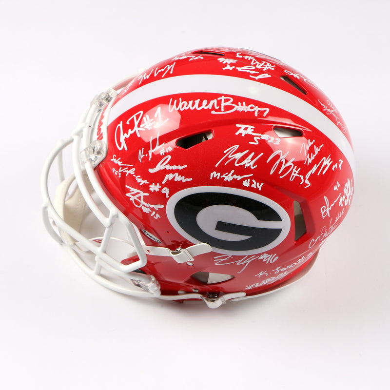 Georgia Bulldogs 2022 Team Signed Helmet Authentic Stetson Bennett Ladd Brock National Champs BAS AE39191 NEW