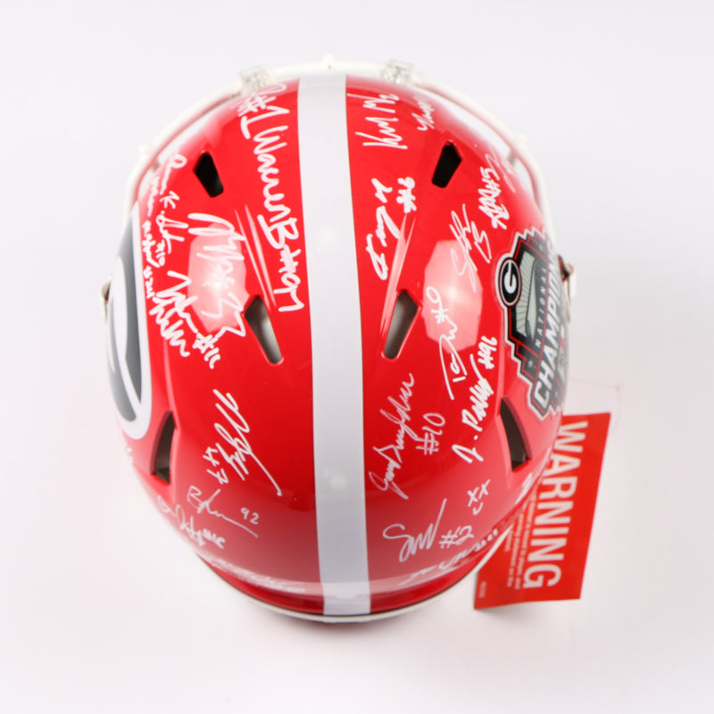Georgia Bulldogs 2022 Team Signed Helmet Authentic Stetson Bennett Ladd Brock National Champs BAS AE39196 NEW