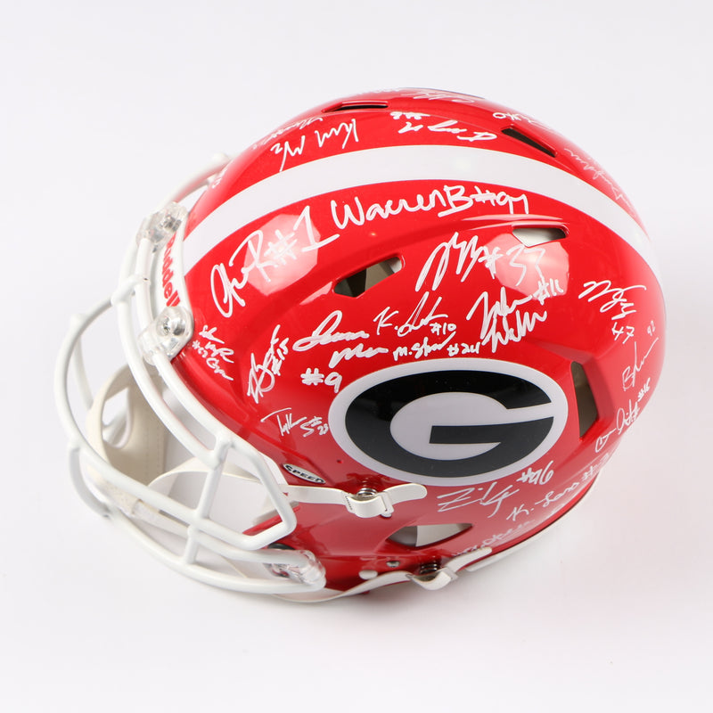 Georgia Bulldogs 2022 Team Signed Helmet Authentic Stetson Bennett Ladd Brock National Champs BAS AE39196 NEW