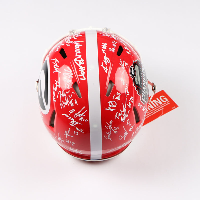 Georgia Bulldogs 2022 Team Signed Helmet Authentic Stetson Bennett Ladd Brock National Champs BAS AE39194 NEW