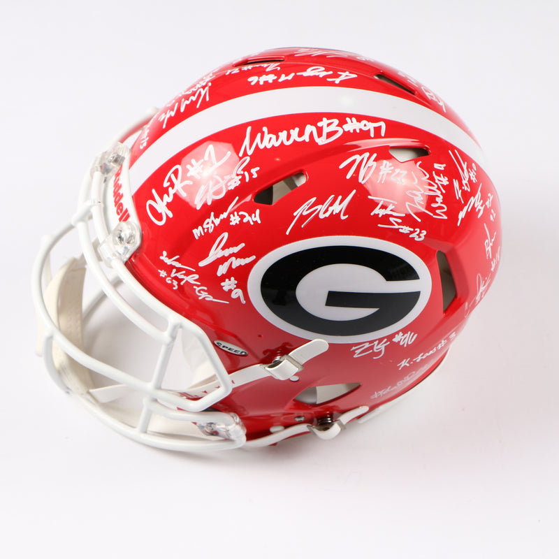 Georgia Bulldogs 2022 Team Signed Helmet Authentic Stetson Bennett Ladd Brock National Champs BAS AE39194 NEW